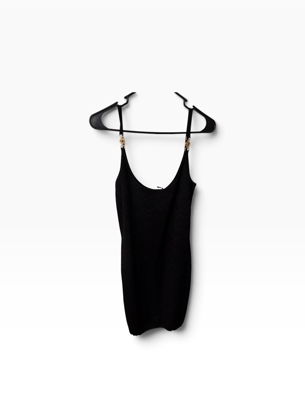 Versace Black Mini Dress with Gold Hardware